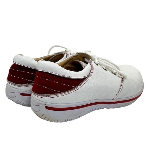 Alegria Men’s Alex White/Red Leather Nursing Professional Working Lace Up Shoes - Picture 11 of 16